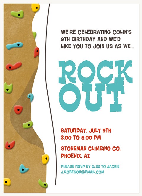 Rock Out Kids Birthday Invitations