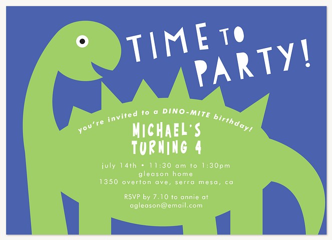Dinomite Boy Birthday Party Invitations