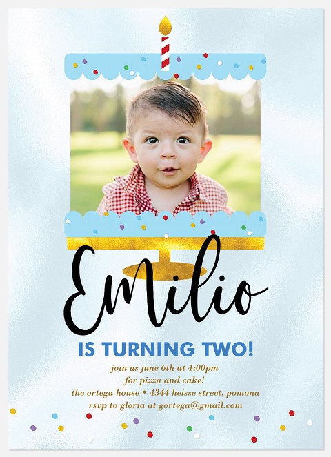 Glimmer Cake Kids' Birthday Invitations