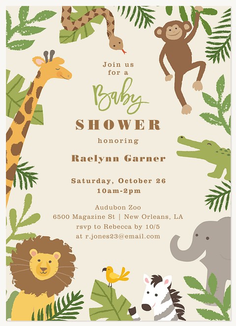 Jungle Frame Baby Shower Invites