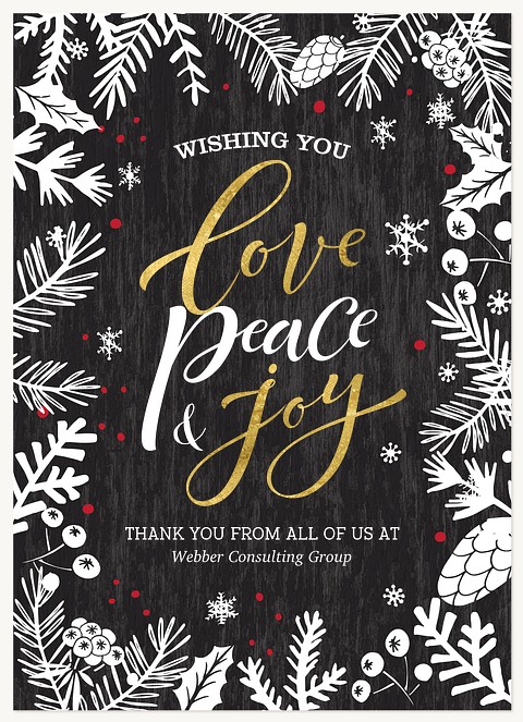 Pinecone Peace Business Holiday Cards