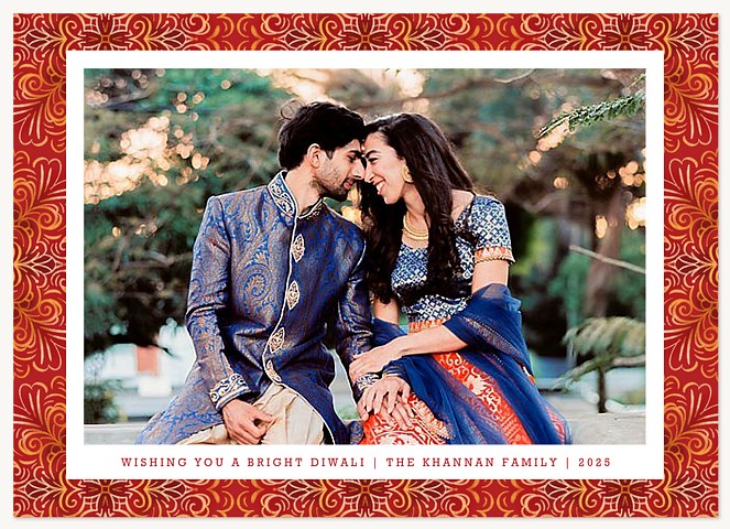 Golden Rangoli Diwali Holiday Cards