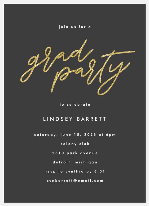 Sparkling Grad Party Graduation Cards