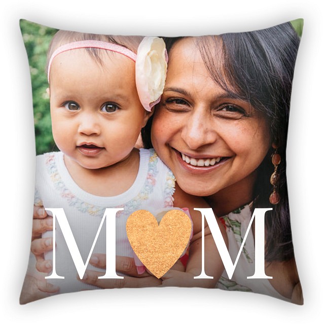 Glittering Heart Custom Pillows