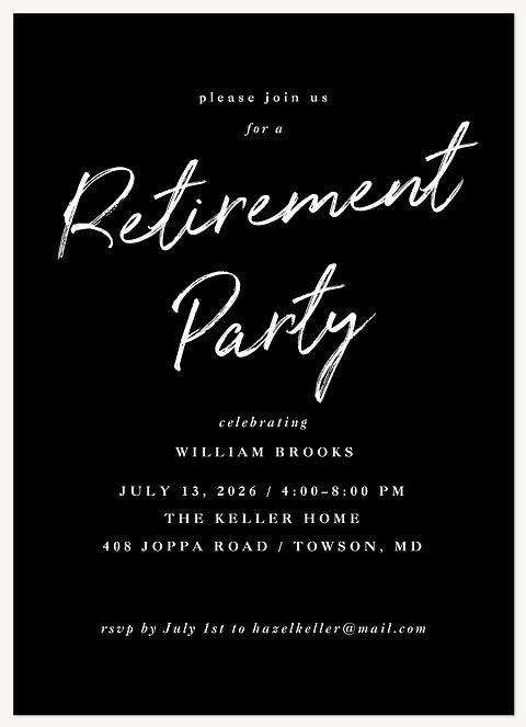 Brushed Script Party Invitations