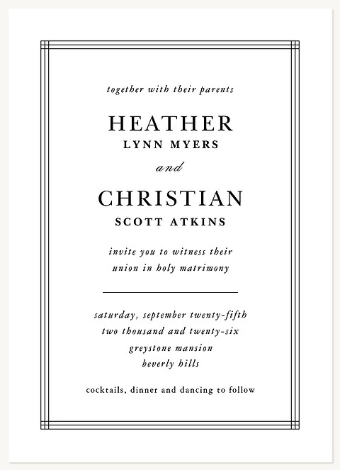 Simple Elegance Wedding Invitations