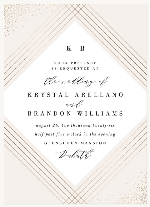 Deco Diamond Wedding Invitations