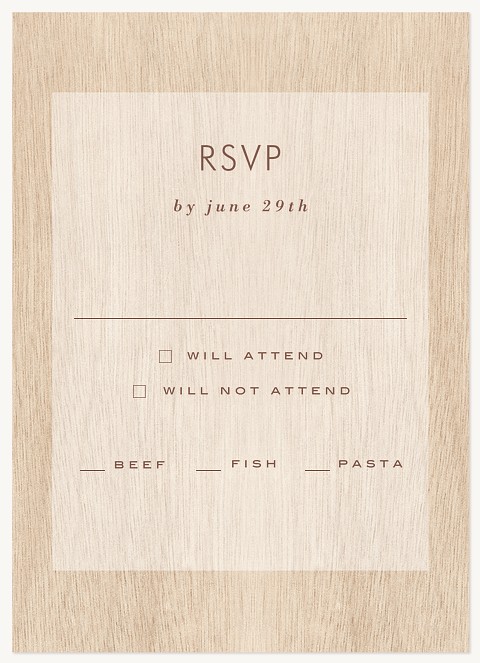 Simple Pine Wedding RSVP Cards