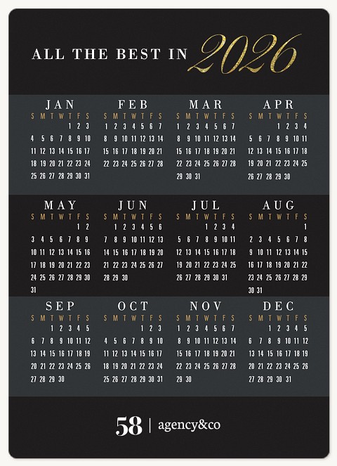 Bold Calendar Holiday & Christmas Magnet Cards