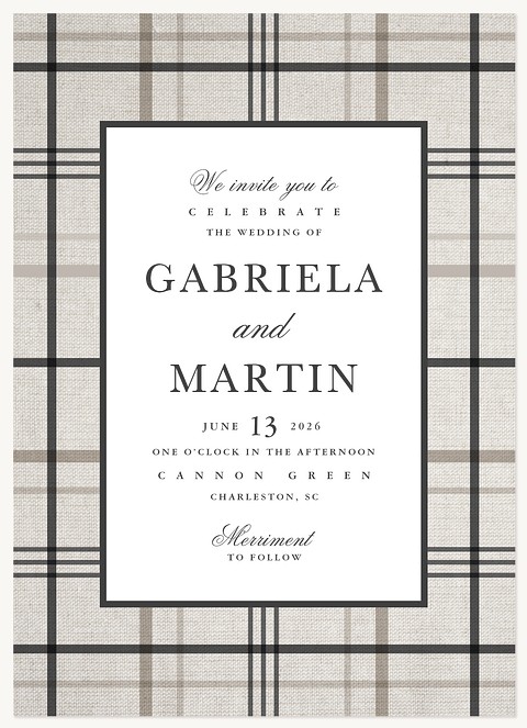Linen & Plaid Wedding Invitations