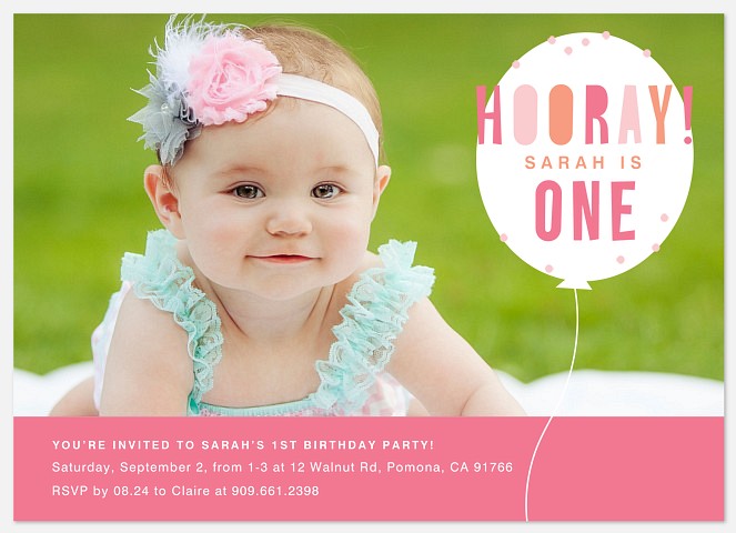 Flying Balloon Kids' Birthday Invitations