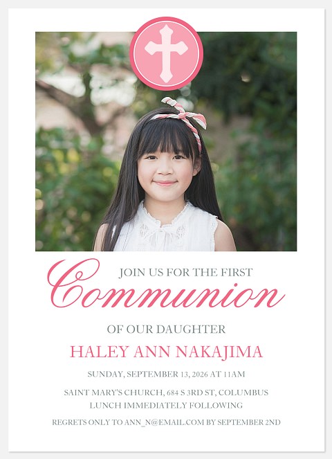 Joyful Day First Communion Invitations