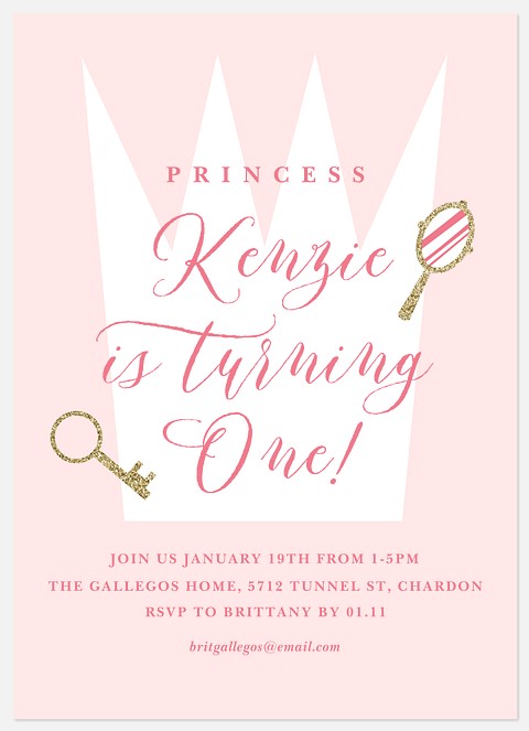 Royal Crown Kids' Birthday Invitations