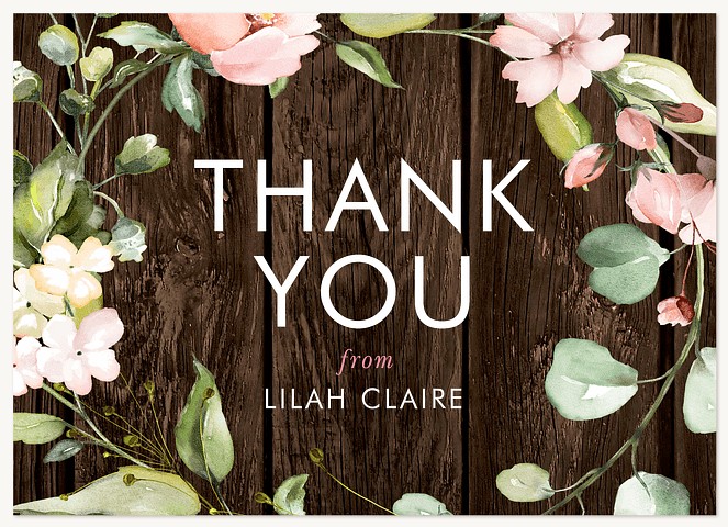 Rustic Wreath Thank You Cards 