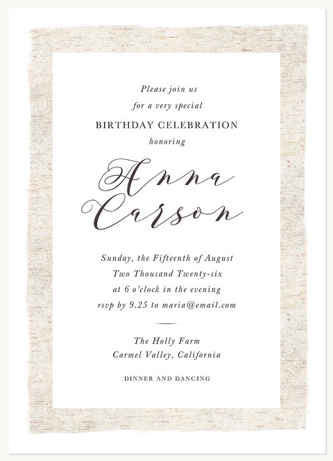 Birch Frame Party Invitations
