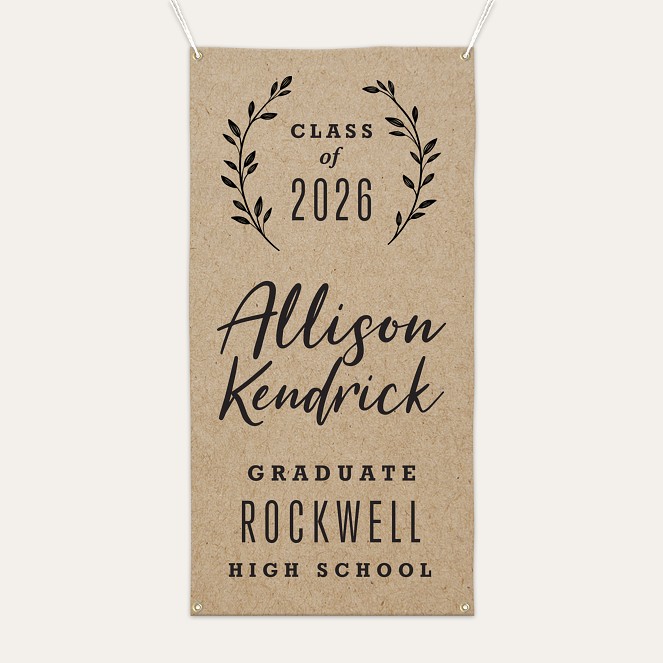 Modern Laurel Graduation Banner Custom Banners