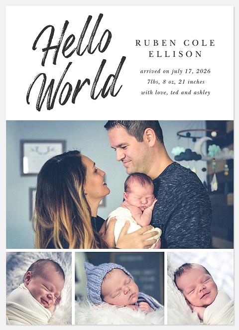 World Collage Baby Birth Announcements