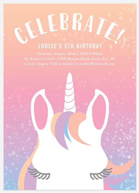 Magical Unicorn Kids' Birthday Invitations