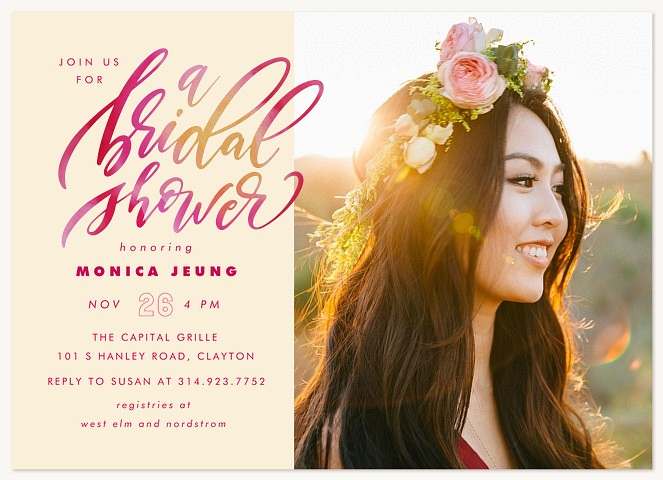 Peony Ombre Bridal Shower Invitations