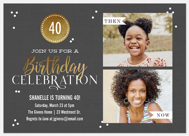 Birthday Badge Adult Birthday Invitations