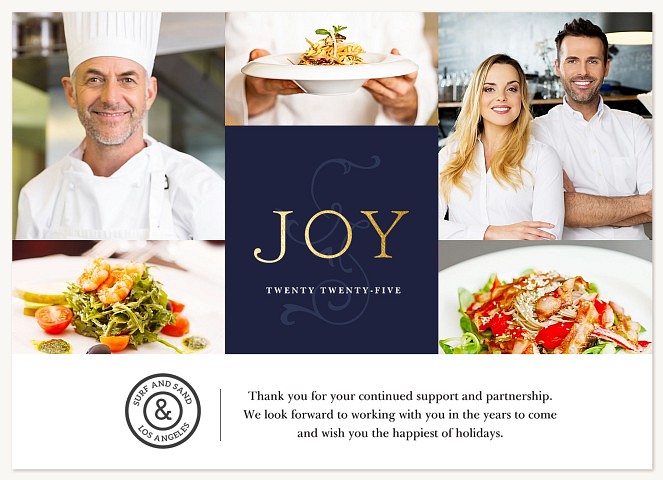 Flourished Grid Business Holiday Cards