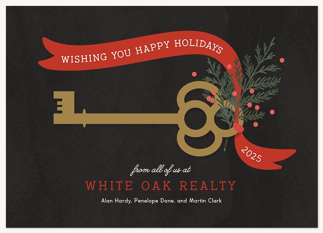 Vintage Key Business Holiday Cards