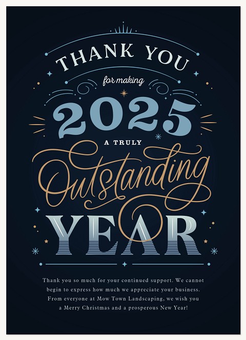 Outstanding Year Business Holiday Cards