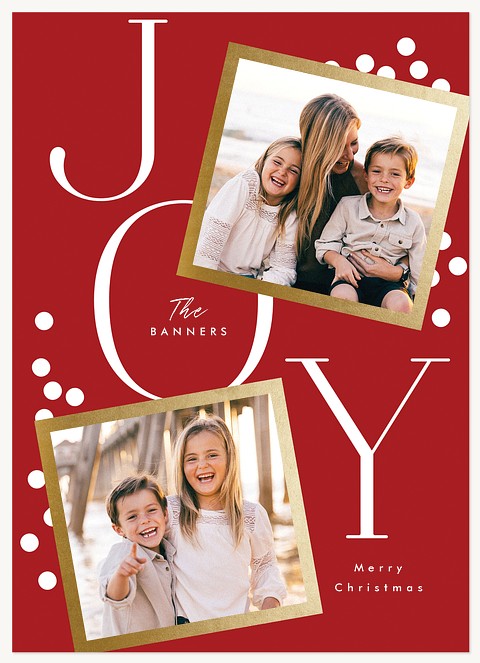 Bold Confetti Photo Holiday Cards