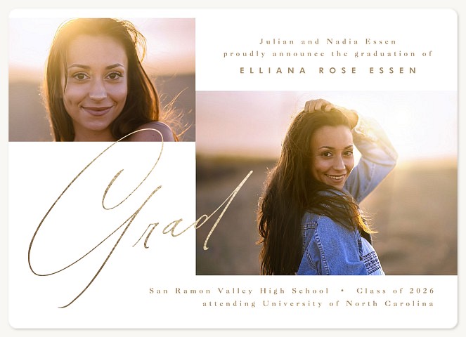 Refined Duo Graduation Announcements