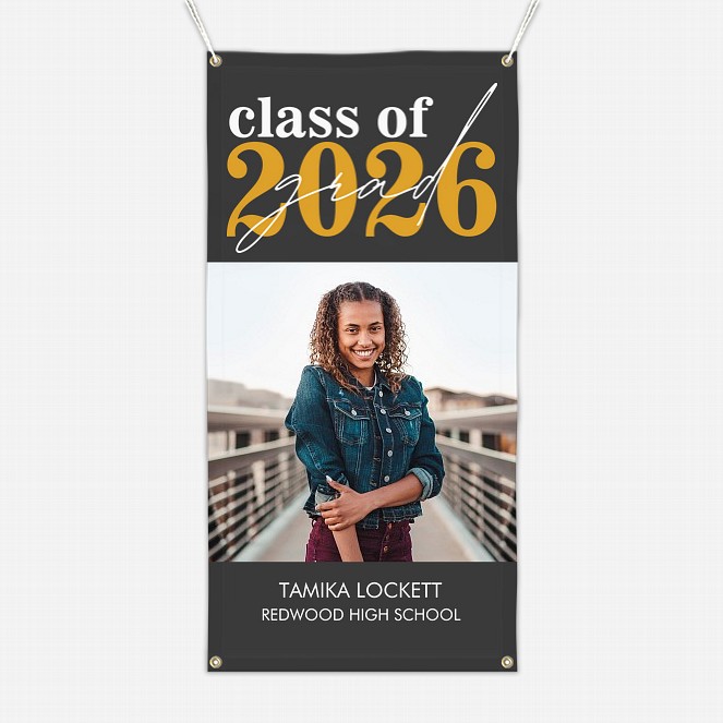 Bold Year Graduation Photo Banner  Graduation Banners