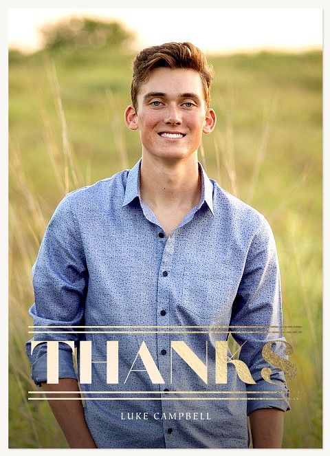 Iridescent Thanks Graduation Thank You Cards