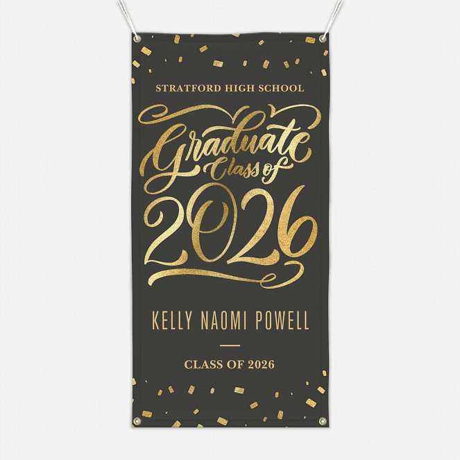 Confetti Flourish Graduation Banner  Graduation Banners