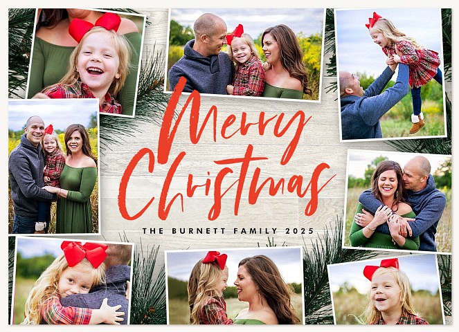 Hand Lettered Collage Personalized Holiday Cards