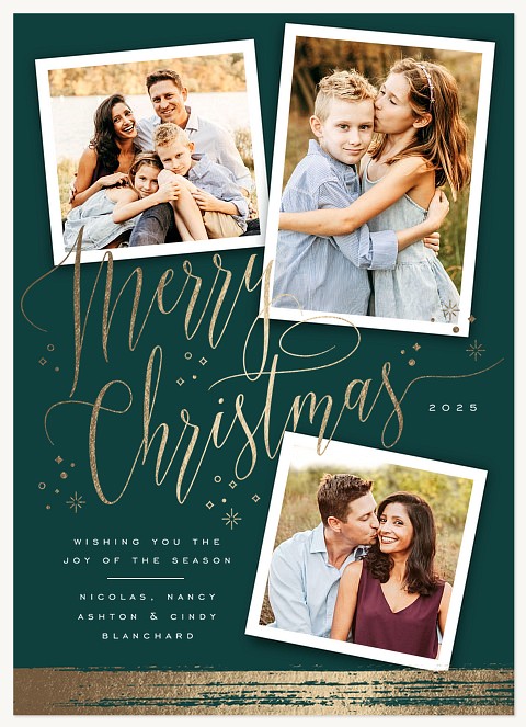 Brushed Elegance Personalized Holiday Cards