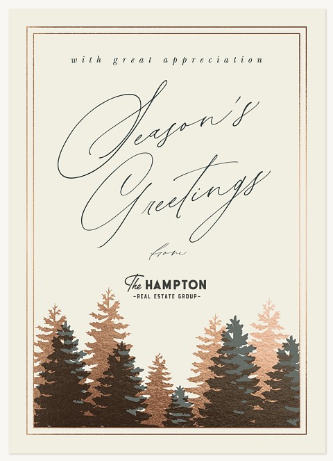 Warm Winter Trees Business Holiday Cards
