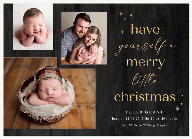 Charred Cedar Personalized Holiday Cards