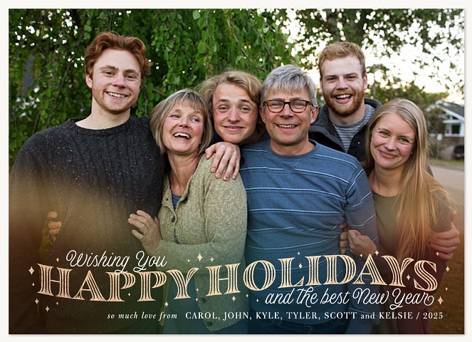 Sparkling Wave Personalized Holiday Cards