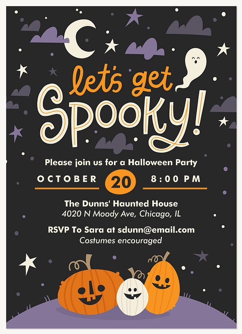 Let's Get Spooky Halloween Party Invitations