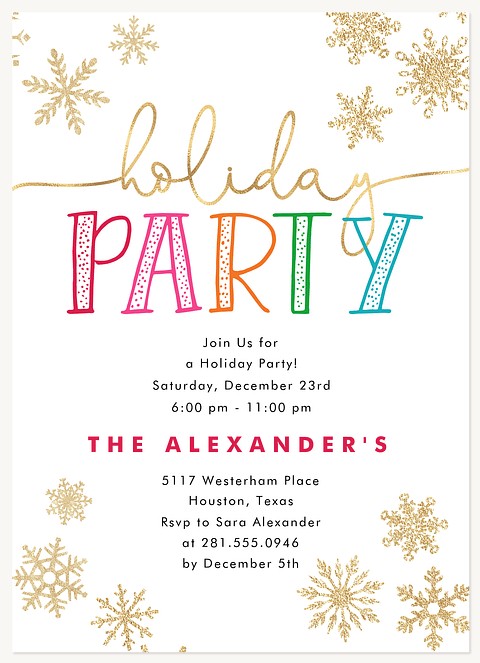 Colorful Holiday Holiday Party Invitations