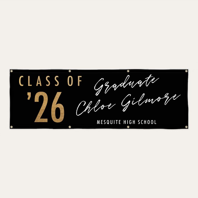 Name in Script Graduation Banner Custom Banners