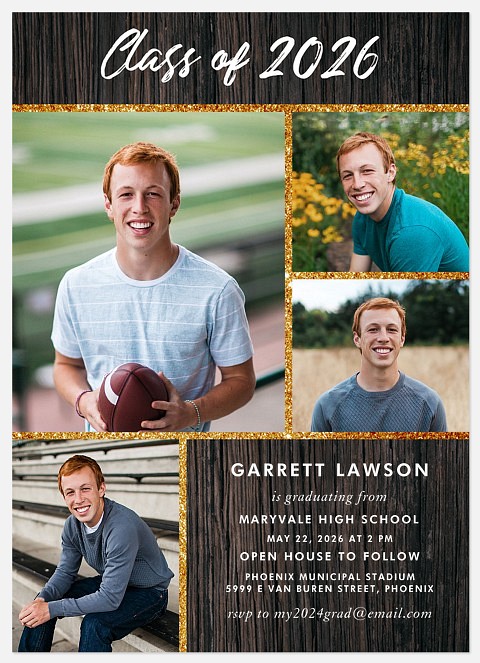 Rustic Shimmer Graduation Cards