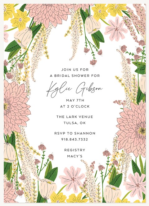 Wildflower Garden Bridal Shower Invitations