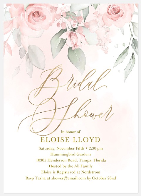 Bridal Flowers Bridal Shower Invitations