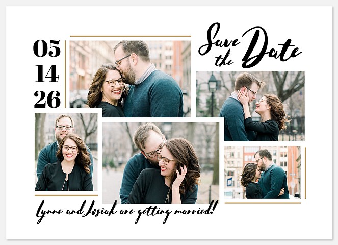 Contemporary Collage Save the Date Photo Cards