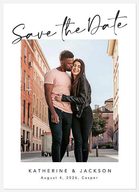 Inked Script Save the Date Photo Cards