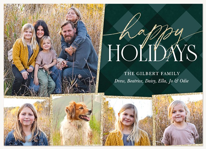 Luxe Plaid Personalized Holiday Cards