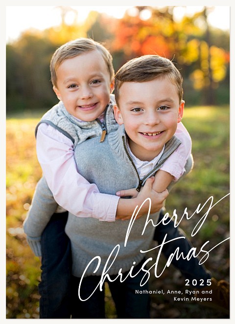 Corner Caption Personalized Holiday Cards