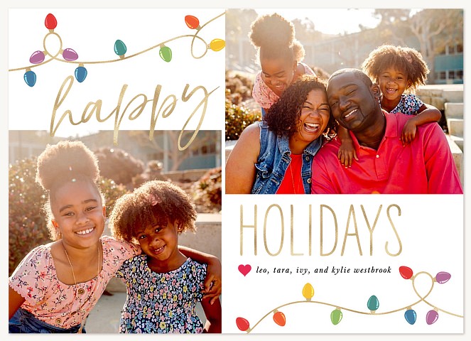 Whimsical Lights Personalized Holiday Cards