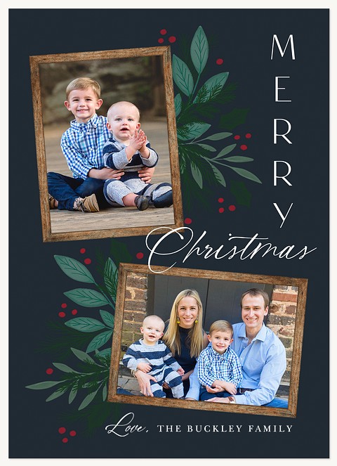 Wood Frames Personalized Holiday Cards