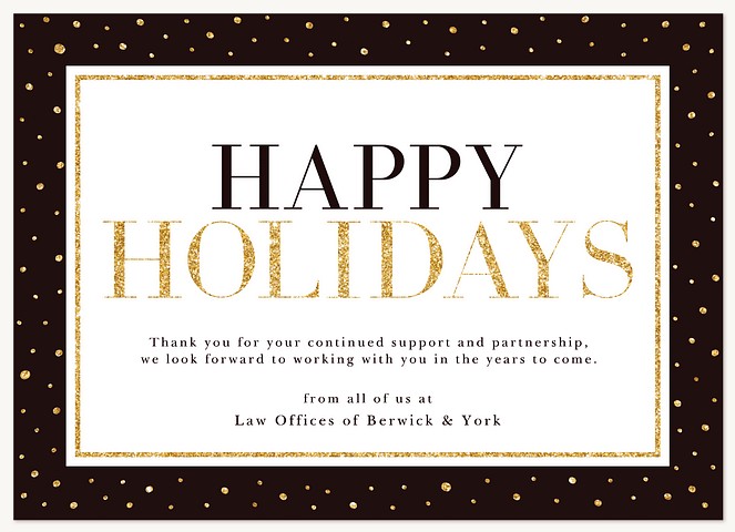 Holiday Confetti Business Holiday Cards
